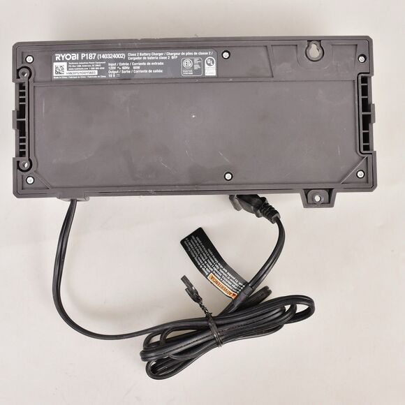 TESTED RYOBI P187 EVERCHARGE WALL MOUNT BATTERY CHARGER, FOR RYOBI STICK VACS - Picture 2 of 3